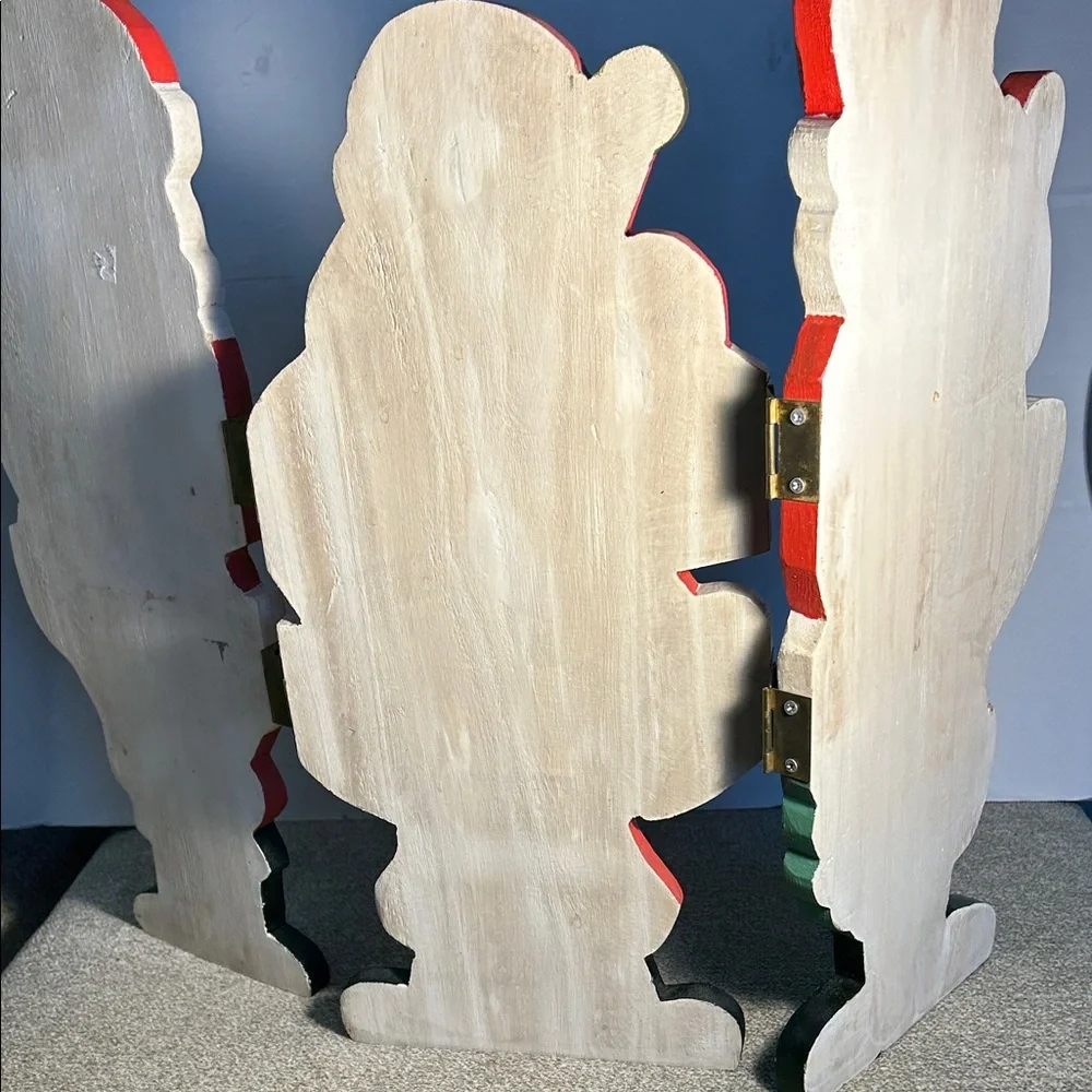 Wooden Red Santa Trio Holiday 20 1/2 inch high and 26 inch Wide